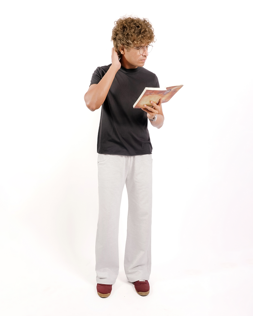 BRIGHT GREY EVERGREEN WIDE-LEG SWEATPANT