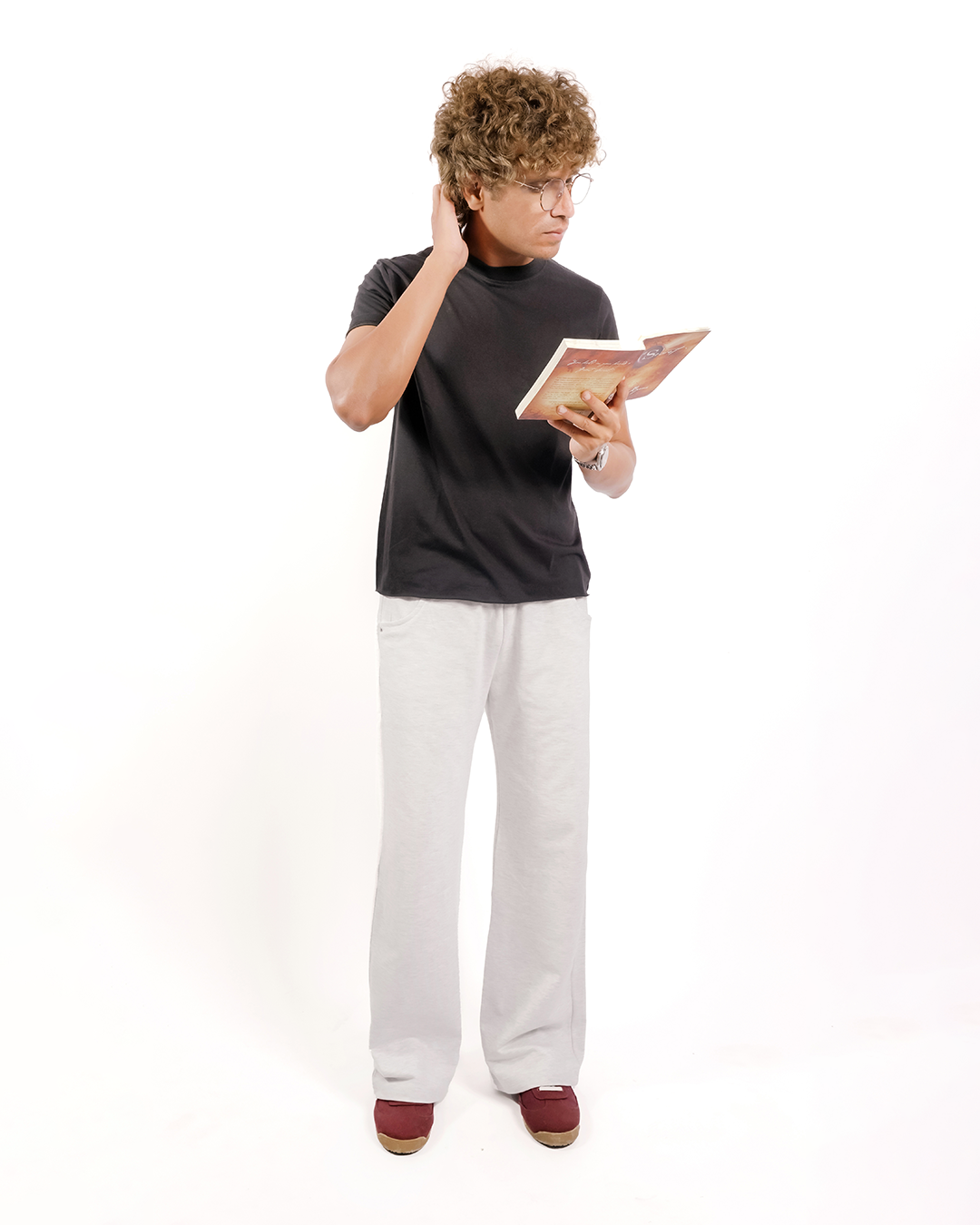 BRIGHT GREY EVERGREEN WIDE-LEG SWEATPANT