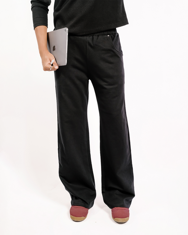 BLACK EVERGREEN TERRY COTTON SWEATPANT