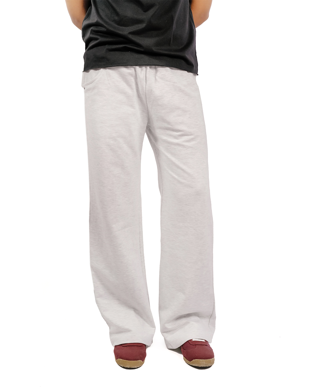 BRIGHT GREY EVERGREEN WIDE-LEG SWEATPANT