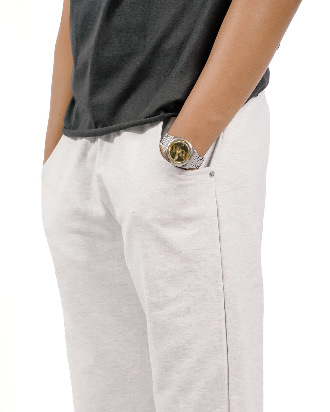 BRIGHT GREY EVERGREEN WIDE-LEG SWEATPANT