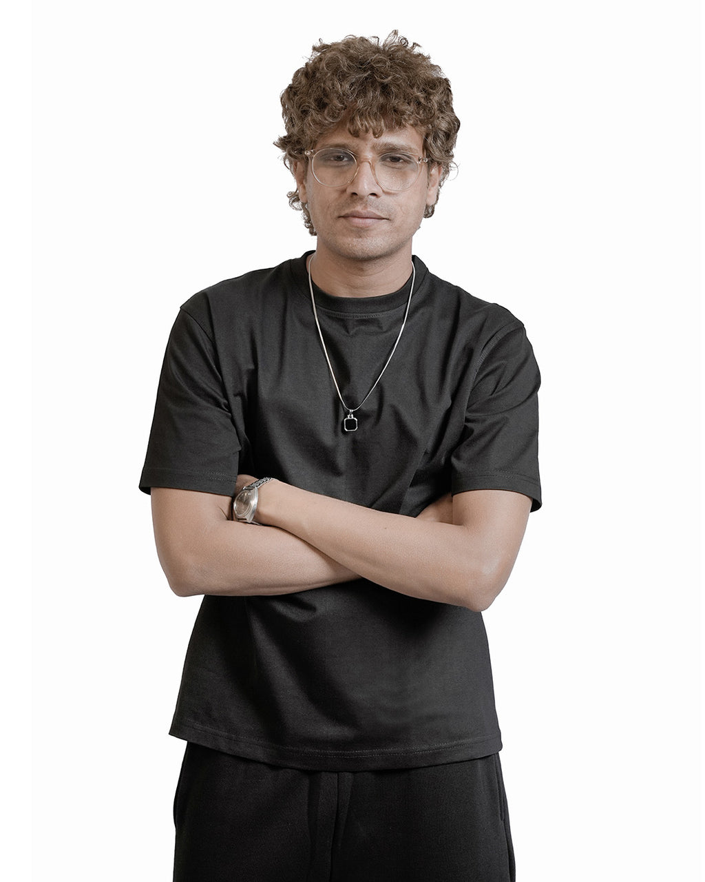 BLACK EVERGREEN BOXY-FIT T-SHIRT