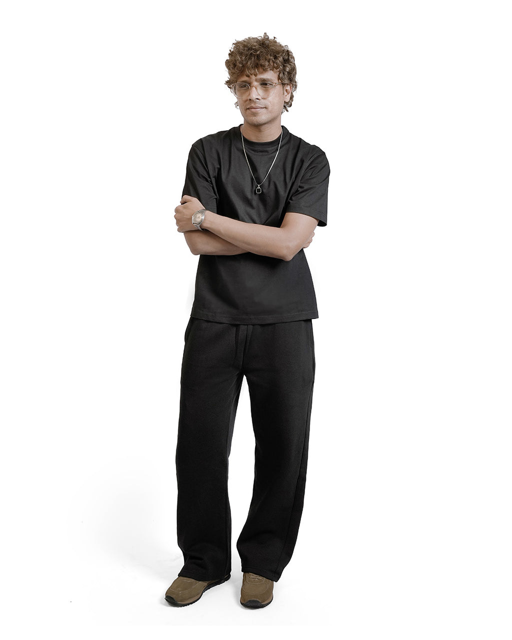 BLACK EVERGREEN BOXY-FIT T-SHIRT