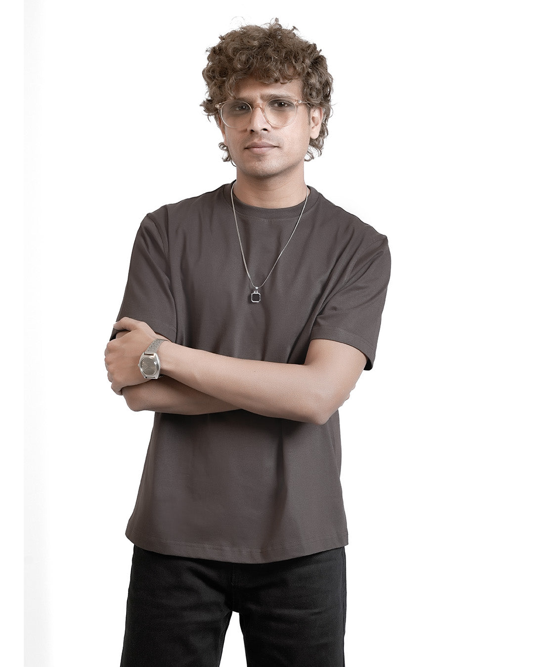 BROWN EVERGREEN BOXY-FIT T-SHIRT
