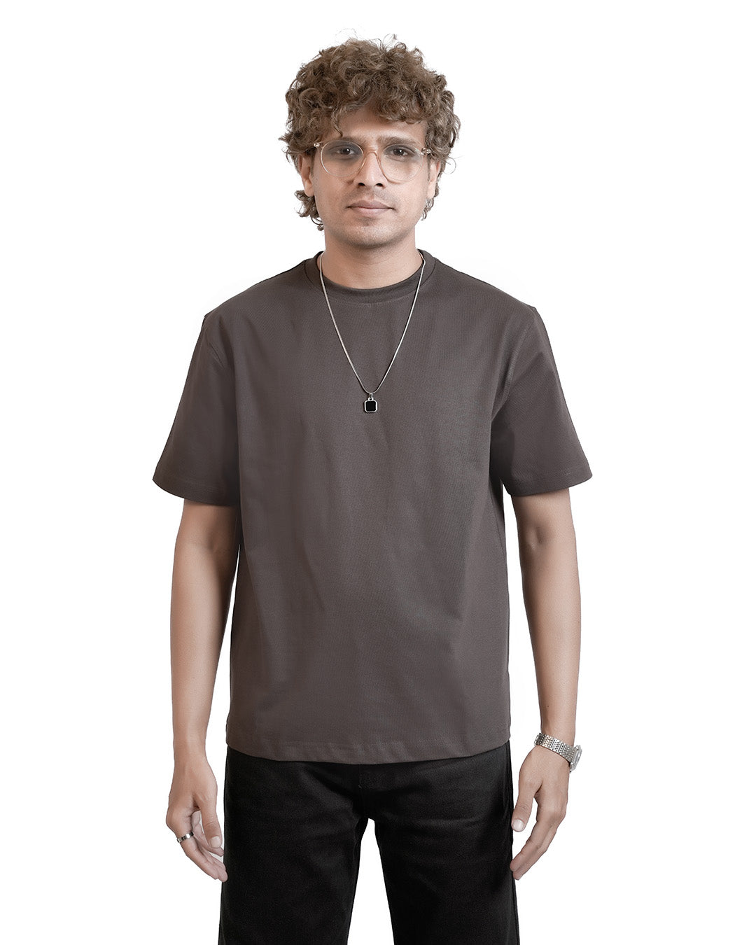 BROWN EVERGREEN BOXY-FIT T-SHIRT