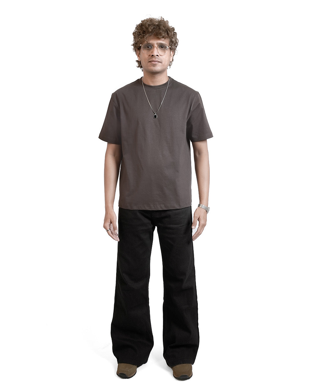 BROWN EVERGREEN BOXY-FIT T-SHIRT