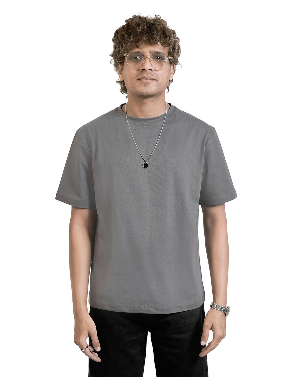 STEEL GREY EVERGREEN BOXY-FIT T-SHIRT