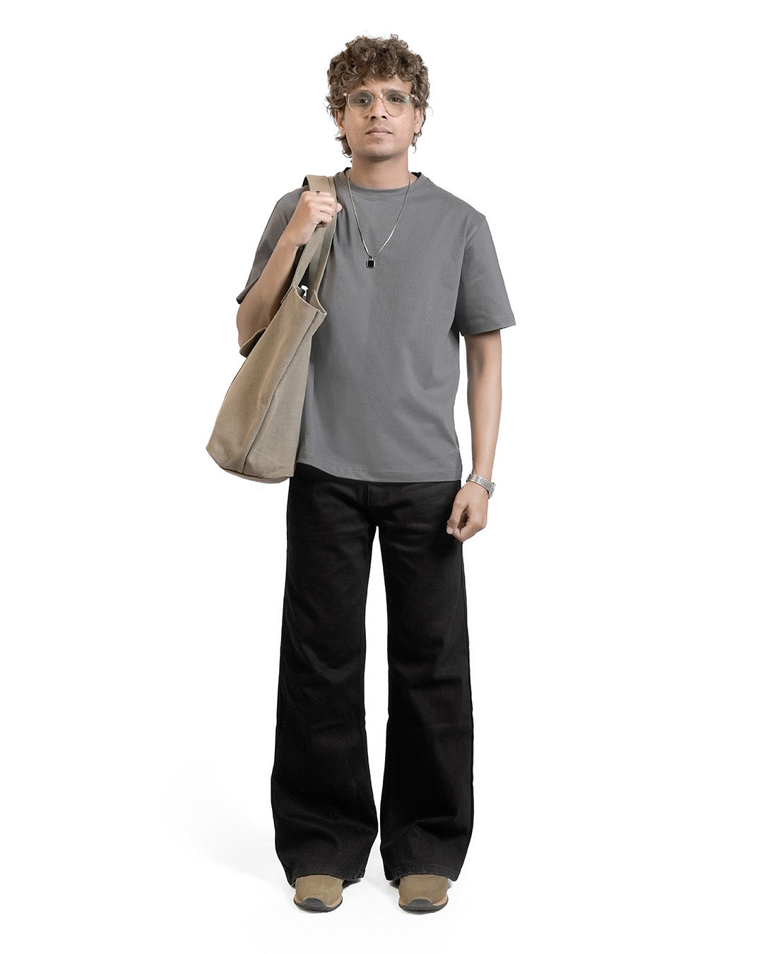 STEEL GREY EVERGREEN BOXY-FIT T-SHIRT