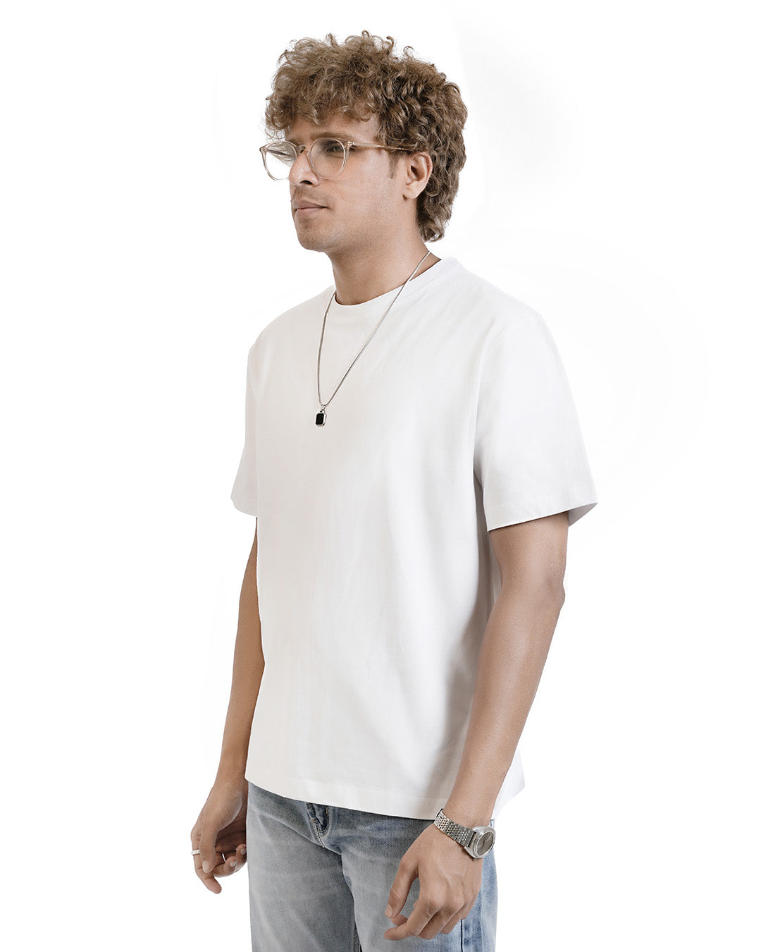 WHITE EVERGREEN BOXY-FIT T-SHIRT