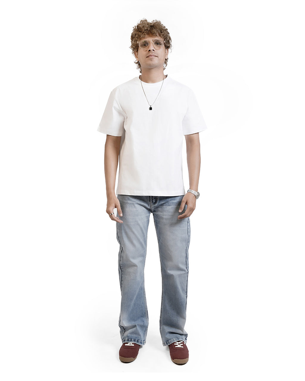WHITE EVERGREEN BOXY-FIT T-SHIRT