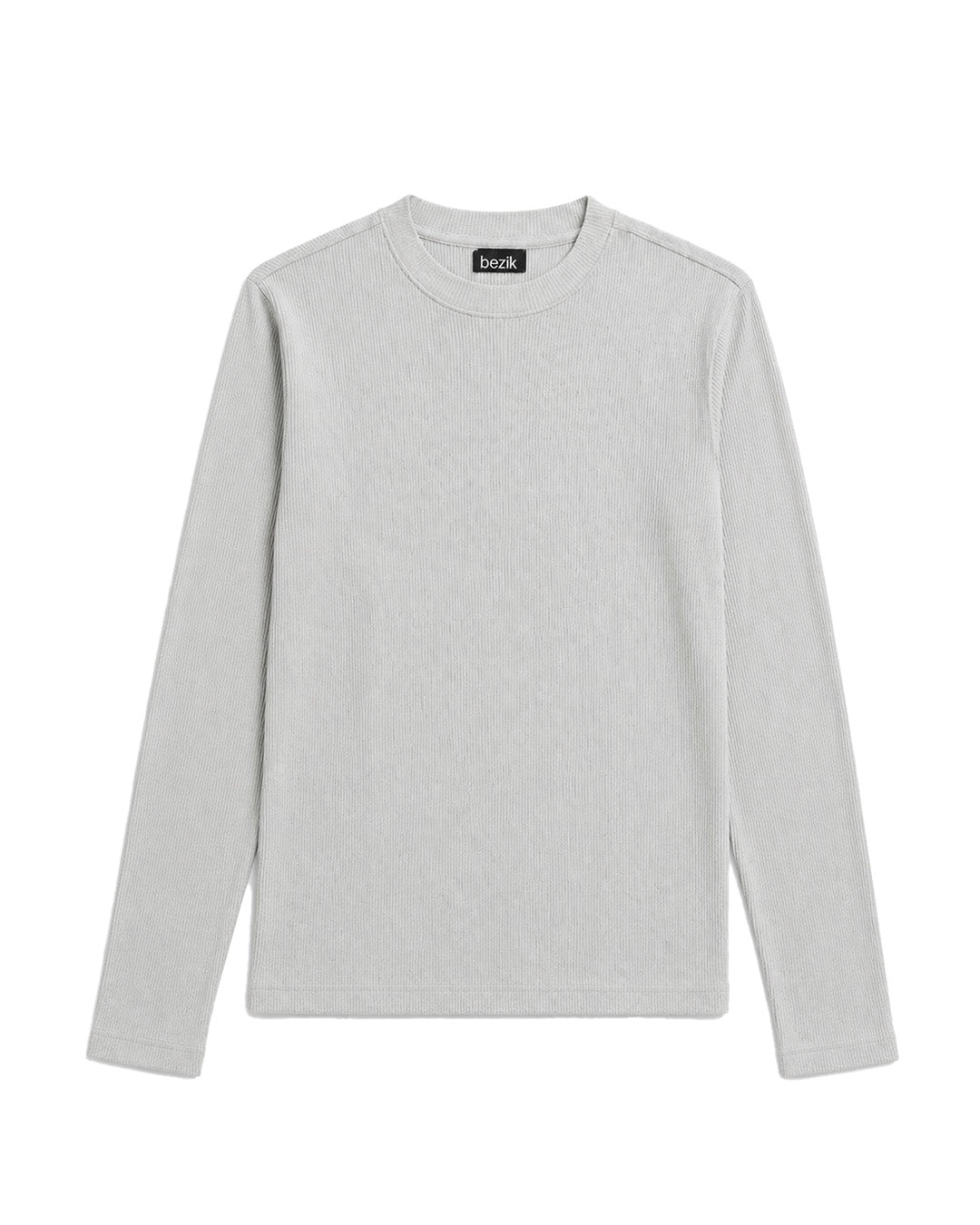 DUSTY LIGHT GREY-EVERGREEN WAFFLE BOXY FIT T-SHIRT