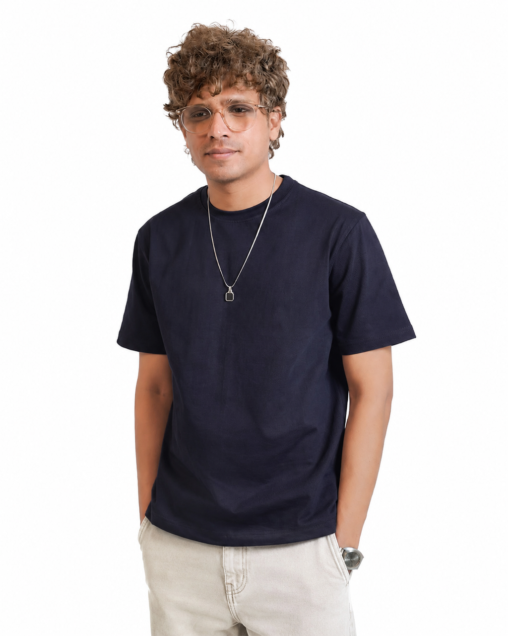 NAVY BLUE EVERGREEN BOXY-FIT T-SHIRT