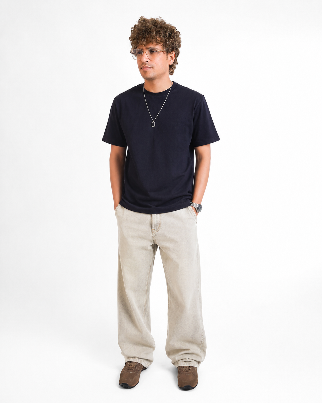 NAVY BLUE EVERGREEN BOXY-FIT T-SHIRT